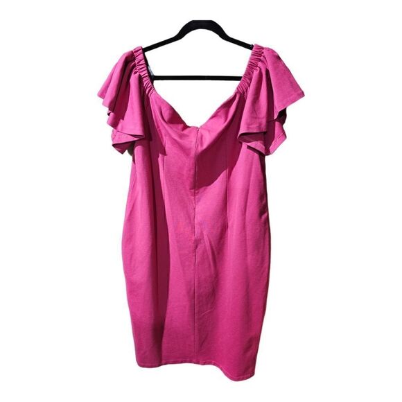 ELOQUII Ruffled Sleeve Off the Shoulder Dress - Size 18 - Picture 3 of 9